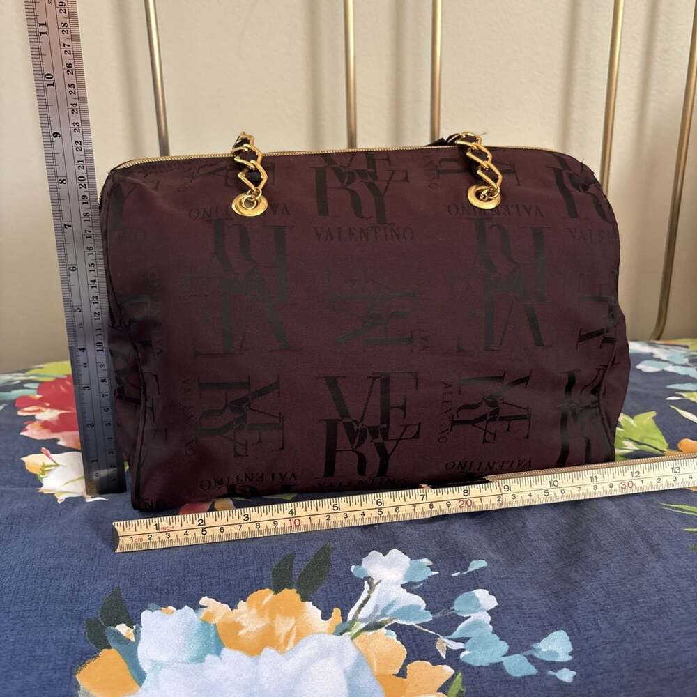 Valentino Les Sacs Burgundy Tone on Tone VERY VALENTINO Double Handle Satchel - Picture 11 of 16